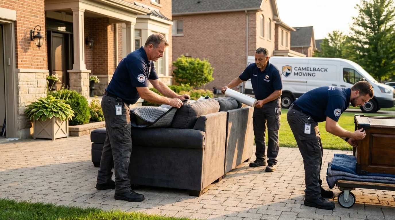 Large estate moving crew wrapping furniture in West Memphis, AR