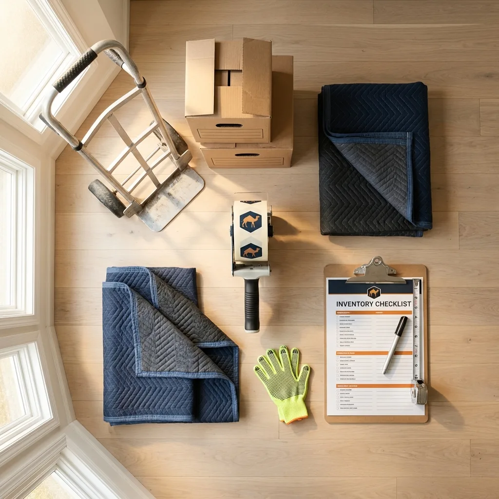 Professional moving supplies and packing materials layout for West Memphis residential relocations